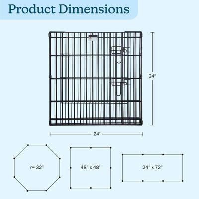 Show full view: Pet Adobe 8-Panel Folding Metal Dog & Cat Playpen & Door, Black, Small slide 6 of 11