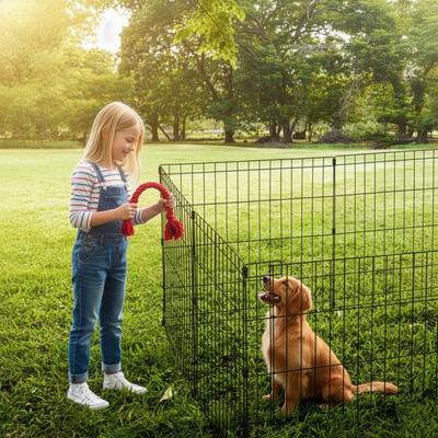 Show full view: Pet Adobe 8-Panel Folding Metal Dog & Cat Playpen & Door, Black, Small slide 10 of 11