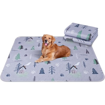 UPSKY UPSKY Washable Super Absorbent Waterproof Leakproof Anti-Slip Dog Pee Pads, 2 count, Grey, 24 × 36-in