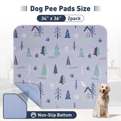 Show full view: UPSKY Washable Super Absorbent Waterproof Leakproof Anti-Slip Dog Pee Pads, 2 count, Grey, 34 × 36-in slide 2 of 7