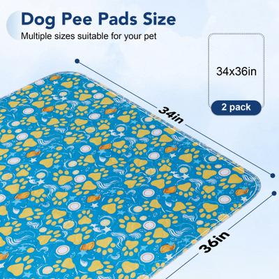 Show full view: UPSKY Washable Reusable Super Absorbent Waterproof Dog Pee Pads, Blue, 34 x 36-in, 2 count slide 2 of 7