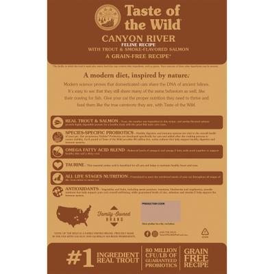 Show full view: Taste of the Wild Canyon River Trout & Smoke-Flavored Salmon Grain-Free Dry Cat Food, 14-lb bag slide 3 of 10