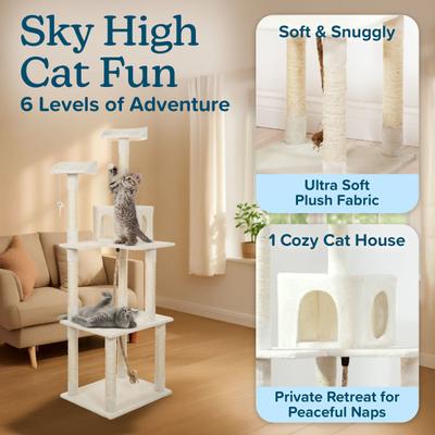 Show full view: Pet Adobe Multi-Level 71.5-in Cat Tree & Condo slide 4 of 9