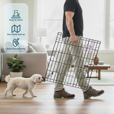 Show full view: Pet Adobe 8-Panel Folding Metal Dog & Cat Playpen & Door, Black, Small slide 4 of 11