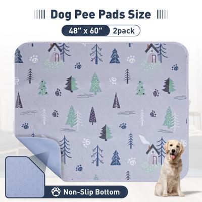 Show full view: UPSKY Washable Super Absorbent Waterproof Leakproof Anti-Slip Dog Pee Pads, 2 count, Grey, 48 × 60-in slide 2 of 7