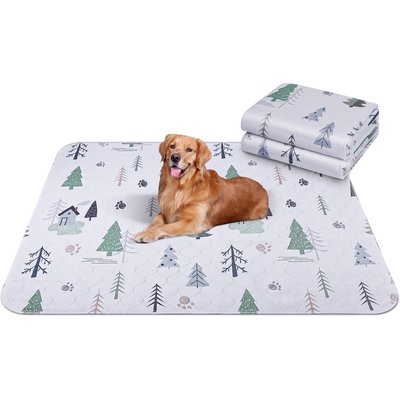 UPSKY UPSKY Washable Super Absorbent Waterproof Leakproof Anti-Slip Dog Pee Pads, 2 count, White, 18 × 24-in