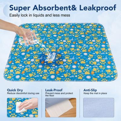 Show full view: UPSKY Washable Reusable Super Absorbent Waterproof Dog Pee Pads, Blue, 34 x 36-in, 2 count slide 4 of 7