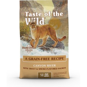 Taste of the Wild Canyon River Trout & Smoke-Flavored Salmon Grain-Free Dry Cat Food, 14-lb bag