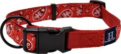 Hamilton A Day Together Ribbon Overlay Nylon Standard Dog Collar, Red Bandana, Small/Medium: 12 to 18-in neck, 5/8-in wide