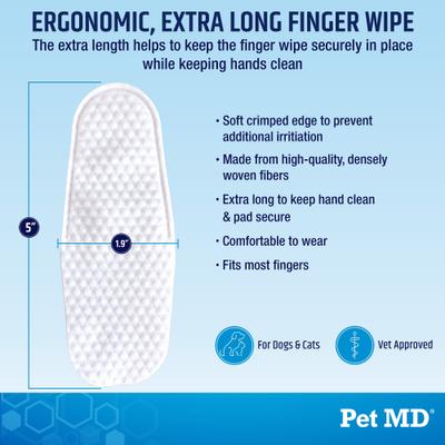 Show full view: Pet MD Advanced Ear Finger Dog & Cat Wipes, 50 count slide 6 of 7