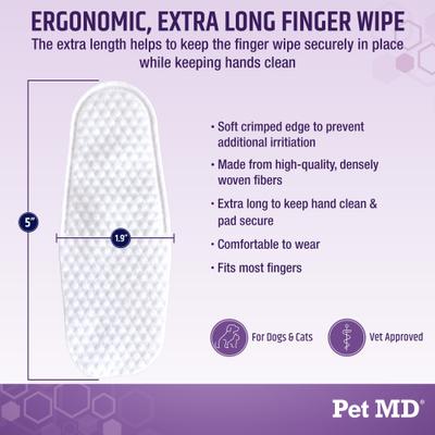 Show full view: Pet MD Tris Ear Finger Dog & Cat Wipes, 50 count slide 6 of 7