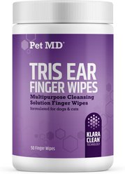 Pet MD Tris Ear Finger Dog & Cat Wipes, 50 count