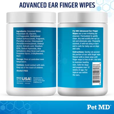 Show full view: Pet MD Advanced Ear Finger Dog & Cat Wipes, 50 count slide 7 of 7