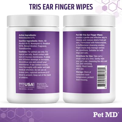 Show full view: Pet MD Tris Ear Finger Dog & Cat Wipes, 50 count slide 7 of 7