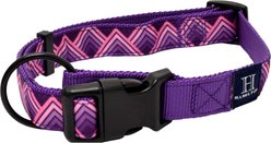 Hamilton A Day Together Ribbon Overlay Nylon Standard Dog Collar, Purple Triangle, Medium/Large: 18 to 26-in neck, 1-in wide