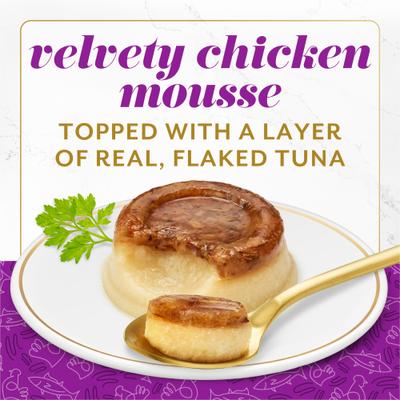 Show full view: Fancy Feast Layered Delights Chicken Mousse Topped with Flaked Skipjack Tuna Lickable Cat Treats, 8 count slide 5 of 10