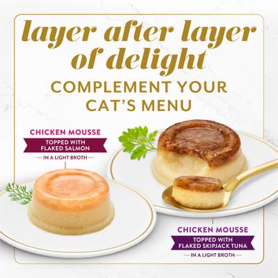Show full view: Fancy Feast Layered Delights Chicken Mousse Topped with Flaked Skipjack Tuna Lickable Cat Treats, 8 count slide 9 of 10