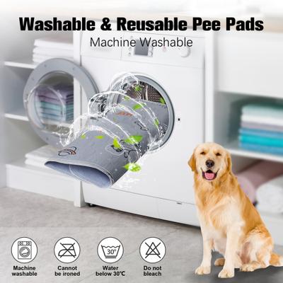 Show full view: UPSKY Washable Super Absorbent Waterproof Leakproof Potty Training Space Themed Dog Pee Pads, Grey, 2 count, 18 x 24-in slide 6 of 8
