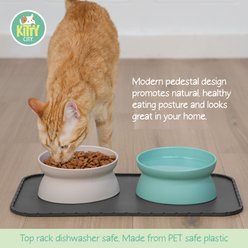 Kitty City Raised Cat Bowls, 2 count, Pink/Teal Blue, Large: 10-oz slide 2 of 8