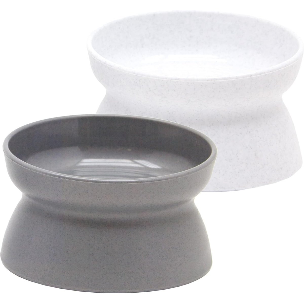 Kitty City Raised Cat Bowls, 2 count, White/Grey, Large: 10-oz