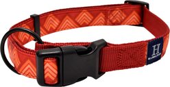 Hamilton A Day Together Ribbon Overlay Nylon Standard Dog Collar, Red Triangle, Small/Medium: 12 to 18-in neck, 5/8-in wide