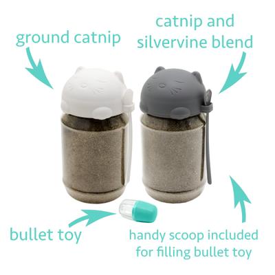 Show full view: Kitty City Natural Catnip Gift Set Refillable Cat Toy with Silvervine Blend, 2 count slide 6 of 8