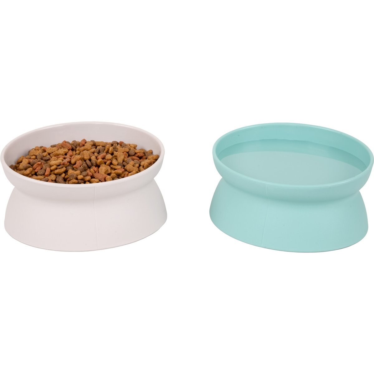 Kitty City Raised Cat Bowls, 2 count, Pink/Teal Blue, Large: 10-oz