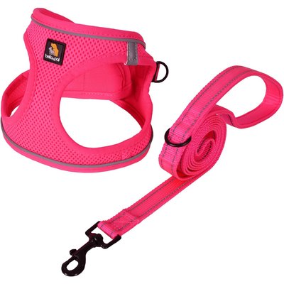 Bella & Pal Bella & Pal OxyMesh Velcro Step-in Harness & Leash Set, Hot Pink, Large