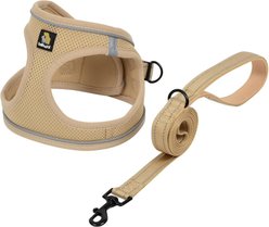 Bella & Pal OxyMesh Velcro Step-in Harness & Leash Set, Khaki, Large