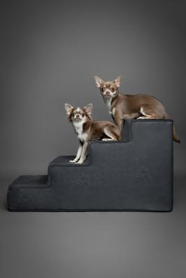 Show full view: Noah & Paw Machine Washable Faux Leather 4 Step Dog Stairs, Black slide 6 of 9