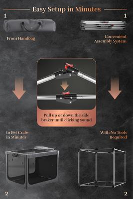 Show full view: Noah & Paw Collapsible Soft-Sided Dog Crate, Grey, 42-in slide 6 of 10