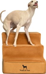 Noah & Paw Machine Washable Faux Leather 3 Step Dog Stairs, Camle