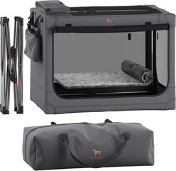 Noah & Paw Collapsible Soft-Sided Dog Crate, Grey, 30-in