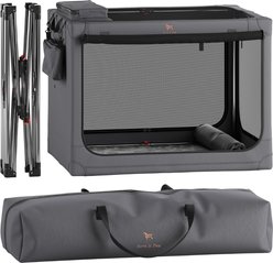 Noah & Paw Collapsible Soft-Sided Dog Crate, Grey, 42-in
