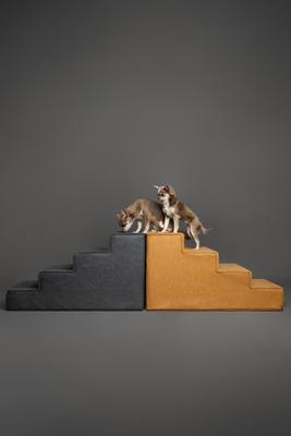 Show full view: Noah & Paw Machine Washable Faux Leather 4 Step Dog Stairs, Camel slide 9 of 10