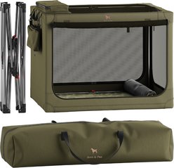 Noah & Paw Collapsible Soft-Sided Dog Crate, Green, 42-in