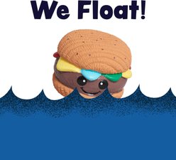 HuggleHounds Big Buns Foodies Hamburger Ruff-Tex Latex Squeaky Dog Ball Toy, Multicolor, Small slide 2 of 5