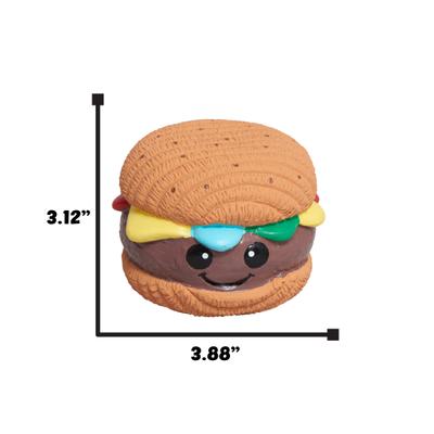 Show full view: HuggleHounds Big Buns Foodies Hamburger Ruff-Tex Latex Squeaky Dog Ball Toy, Multicolor, Large slide 4 of 5