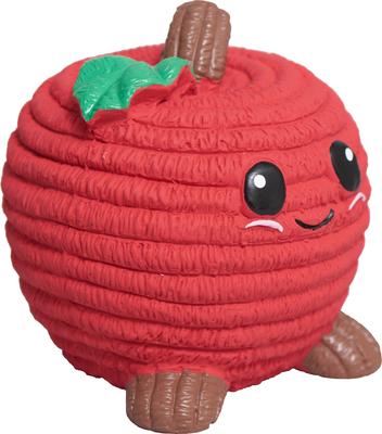 Show full view: HuggleHounds Sweet Cheeks Foodies Apple Ruff-Tex Latex Squeaky Dog Ball Toy, Red, Large slide 4 of 6