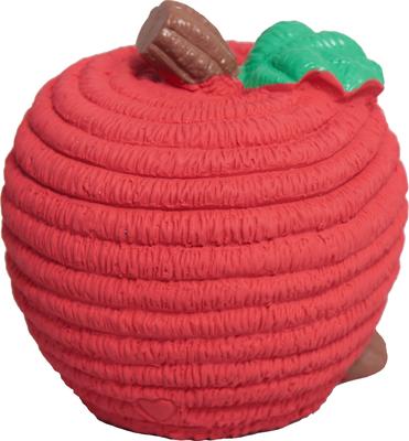 Show full view: HuggleHounds Sweet Cheeks Foodies Apple Ruff-Tex Latex Squeaky Dog Ball Toy, Red, Large slide 5 of 6
