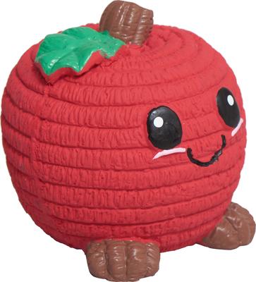 Show full view: HuggleHounds Sweet Cheeks Foodies Apple Ruff-Tex Latex Squeaky Dog Ball Toy, Red, Small slide 4 of 6