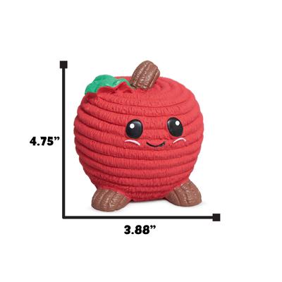 Show full view: HuggleHounds Sweet Cheeks Foodies Apple Ruff-Tex Latex Squeaky Dog Ball Toy, Red, Large slide 2 of 6