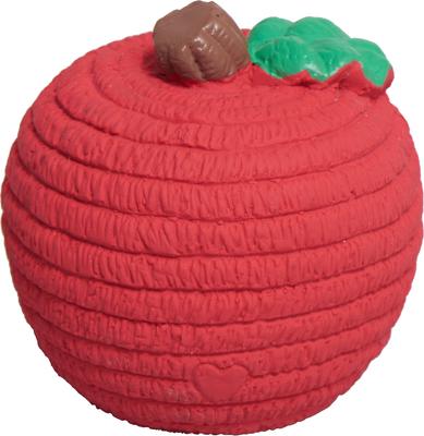 Show full view: HuggleHounds Sweet Cheeks Foodies Apple Ruff-Tex Latex Squeaky Dog Ball Toy, Red, Small slide 5 of 6