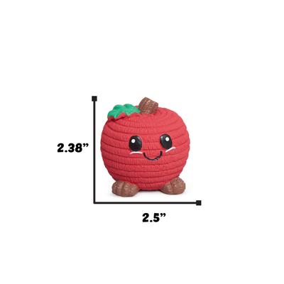 Show full view: HuggleHounds Sweet Cheeks Foodies Apple Ruff-Tex Latex Squeaky Dog Ball Toy, Red, Small slide 2 of 6