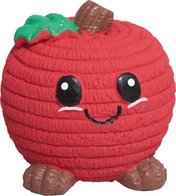 Show full view: HuggleHounds Sweet Cheeks Foodies Apple Ruff-Tex Latex Squeaky Dog Ball Toy, Red, Small slide 3 of 6