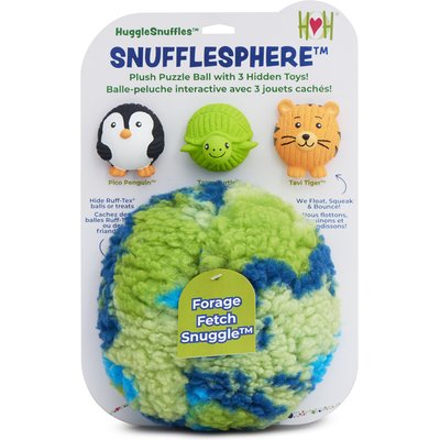 HuggleHounds HuggleHounds HuggleSnuffles SnuffleSphere Squeaky Dog Games & Puzzle Ball Toy, Multicolor