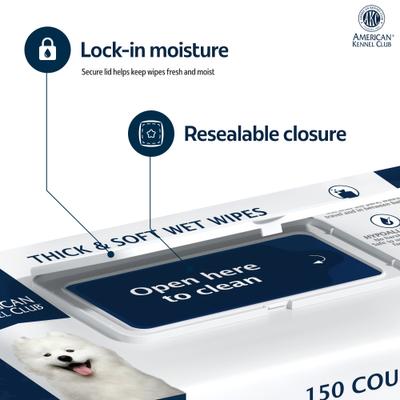 Show full view: American Kennel Club Hypoallergenic, Alcohol-Free Oatmeal Dog Wipes, 150 count slide 3 of 3