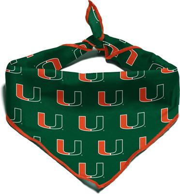 Show full view: ShopInstaPets Miami Hurricanes Dog Bandana, Large slide 3 of 4