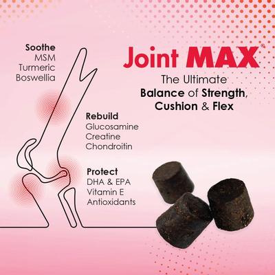 Show full view: Joint MAX Triple Strength Soft Chews Hip Dysplasia & Arthritis, Glucosamine Supplement for Dogs, 120 count slide 6 of 14