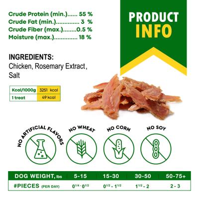 Show full view: Beloved Pets Chicken Breast Jerky Human Grade & Grain-Free Organic Chicken Jerky Dog Treats, 10.6-oz bag slide 3 of 10